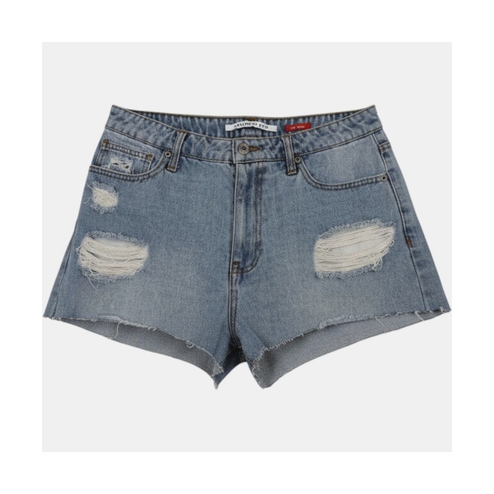 Celebrity Pink Shorts Women 32 Blue Good Distressed Raw Hem The Rebel Denim